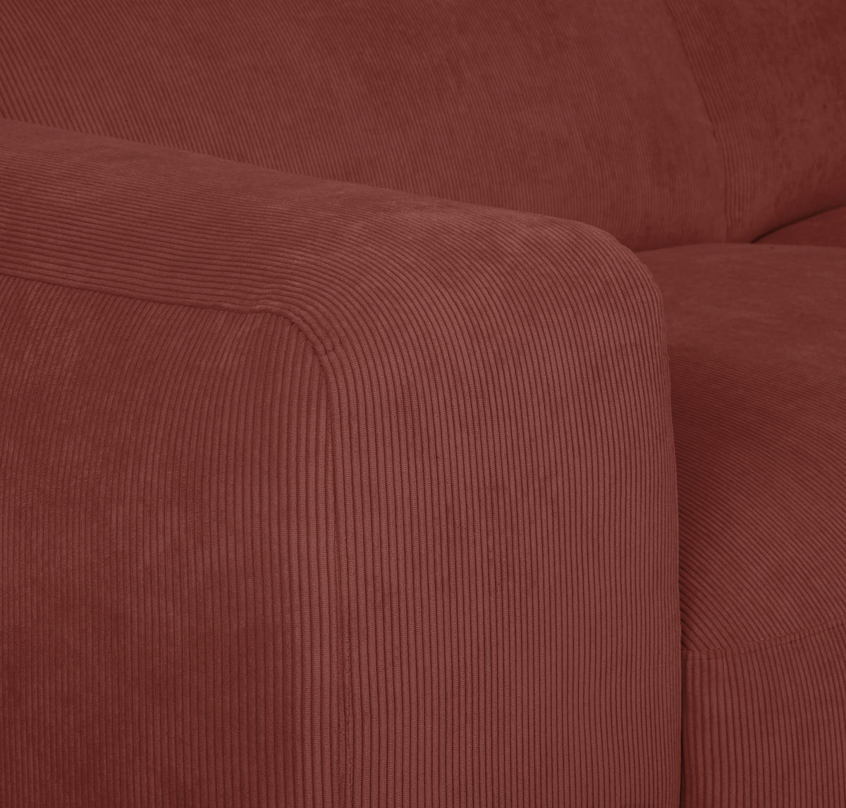 3-SITZER-SOFA Cord Rot  - Rot/Schwarz, Design, Kunststoff/Textil (247/75/104cm) - MID.YOU