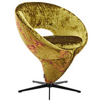 STUHL  Beinauswahl, Lederauswahl, Stoffauswahl, Typenauswahl, Sitzfläche 360° drehbar Velours, Flachgewebe  - Schwarz/Orange, Design, Textil/Metall (70/82/63cm) - Koinor