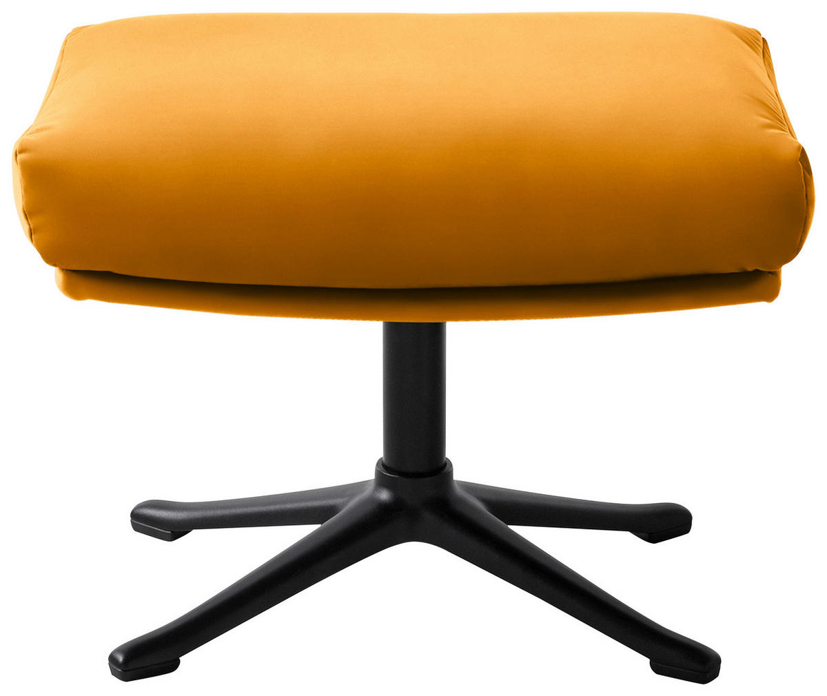 HOCKER in Textil Currygelb  - Currygelb/Schwarz, Design, Textil/Metall (51/37/41cm) - home24