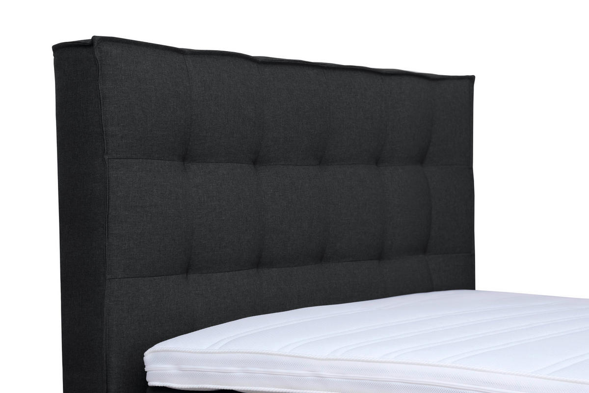 BOXSPRINGBETT 140/200 cm  in Schwarz  - Chromfarben/Schwarz, Konventionell, Kunststoff/Textil (140/200cm) - Boxxx