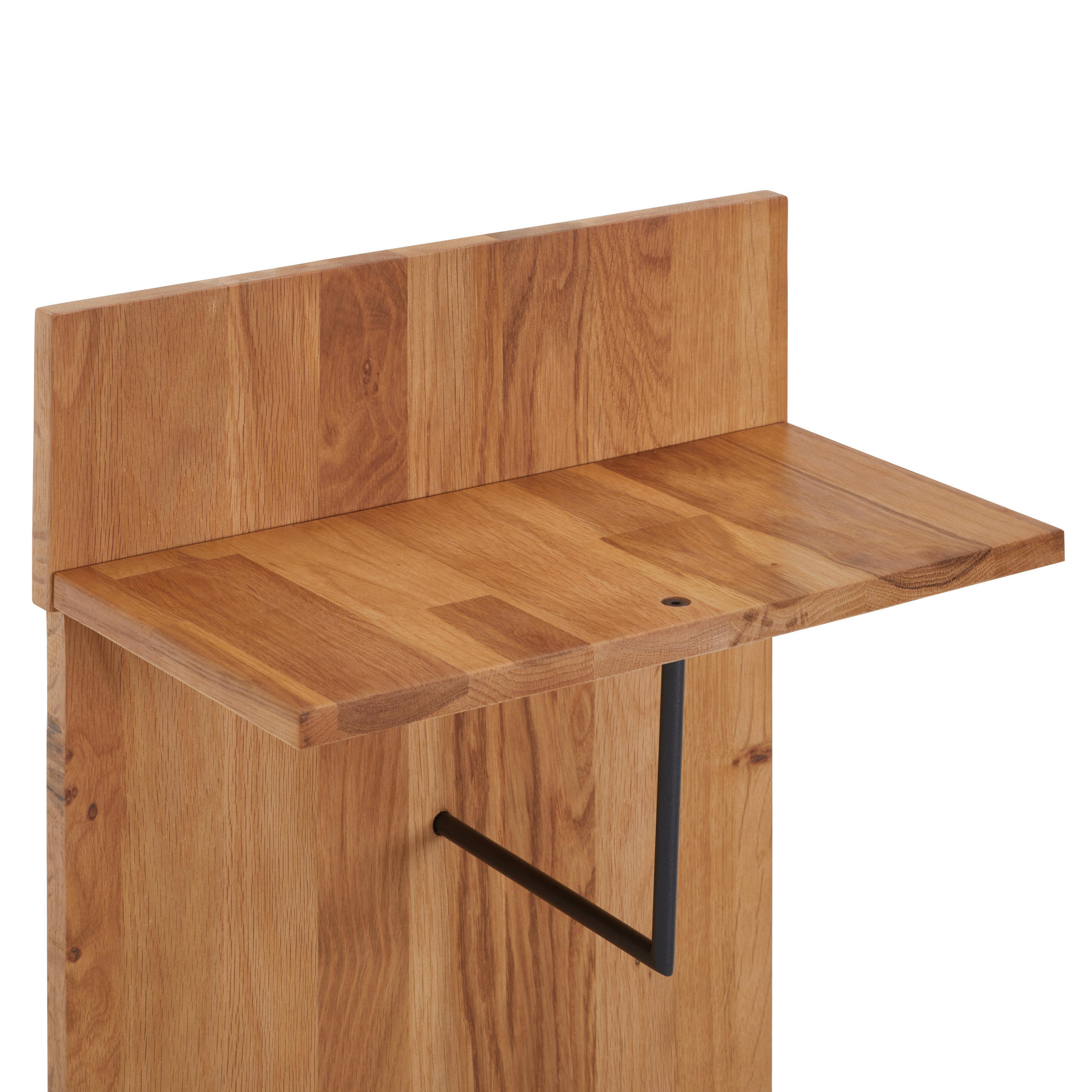 GARDEROBENPANEEL 42/135/20 cm  - Eichefarben/Schwarz, Natur, Holz/Metall (42/135/20cm) - MID.YOU