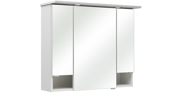 SPIEGELSCHRANK 80/71,6/20 cm - Chromfarben/Weiß, Basics, Glas/Holzwerkstoff (80/71,6/20cm) - Carryhome
