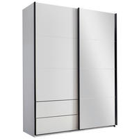 SCHWEBETÜRENSCHRANK  in Weiß, Schwarz  - Schwarz/Weiß, KONVENTIONELL, Glas/Holzwerkstoff (170/225,5/60cm) - Xora