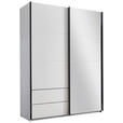 SCHWEBETÜRENSCHRANK  in Weiß, Schwarz  - Schwarz/Weiß, KONVENTIONELL, Glas/Holzwerkstoff (170/225,5/60cm) - Xora