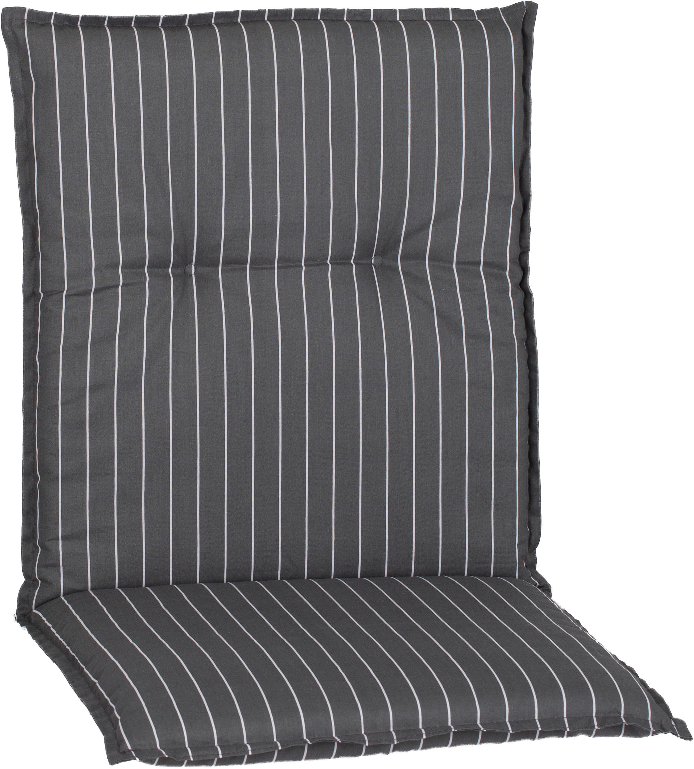 SESSELAUFLAGE in Grau, Weiss Streifen  - Weiss/Grau, Basics, Textil (100/50/6cm) - Gardenson