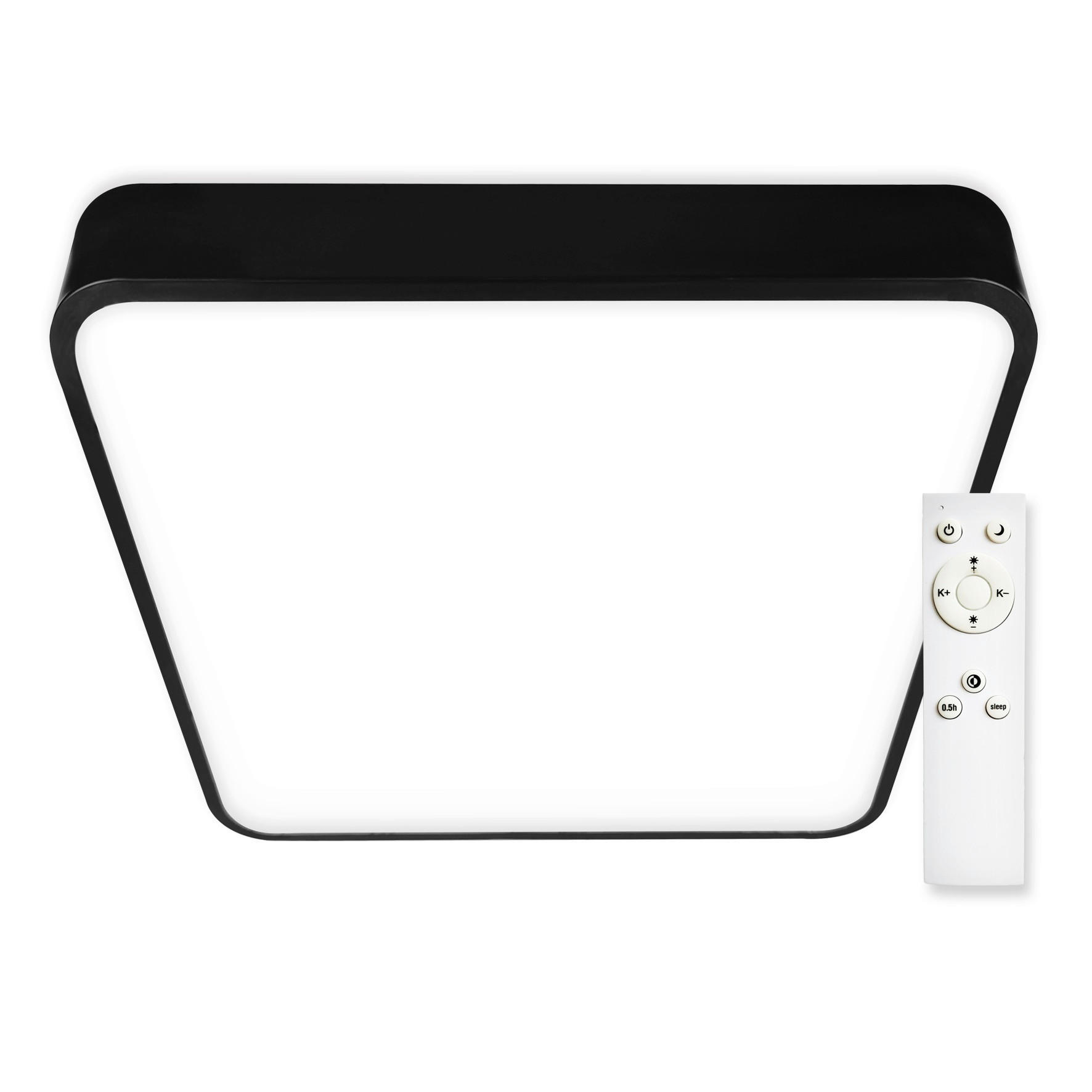 STROPNÍ LED SVÍTIDLO, 40/40/5 cm - černá, Basics, kov/plast (40/40/5cm)
