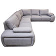 ECKSOFA Grau Struktur  - Chromfarben/Grau, KONVENTIONELL, Textil/Metall (280/310cm) - Carryhome