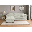 ECKSOFA Creme Cord  - Creme/Schwarz, KONVENTIONELL, Textil/Metall (168/258cm) - Carryhome