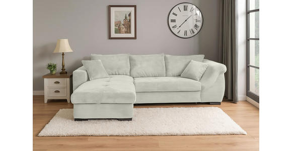 ECKSOFA Creme Cord  - Creme/Schwarz, KONVENTIONELL, Textil/Metall (168/258cm) - Carryhome
