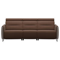 TRAPEZSOFA Echtleder Braun  - Chromfarben/Braun, Design, Leder/Metall (257/87/58cm) - Stressless