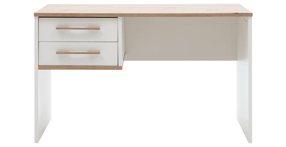 SCHREIBTISCH 125,5/65/75 cm in Eichefarben, Hellgrau - Eichefarben/Hellgrau, KONVENTIONELL, Holzwerkstoff (125,5/65/75cm) - Venda