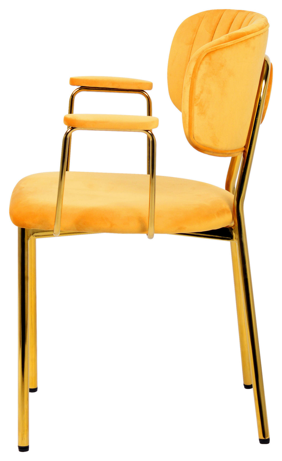 STUHL-SET 2 Stück  in Eisen  - Goldfarben/Orange, Design, Kunststoff/Metall (63/80/51cm) - Kayoom