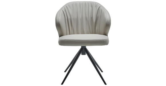 STUHL  in Echtleder pigmentiert Leder  - Schwarz/Cappuccino, Design, Leder/Metall (61/84/61cm) - Dieter Knoll