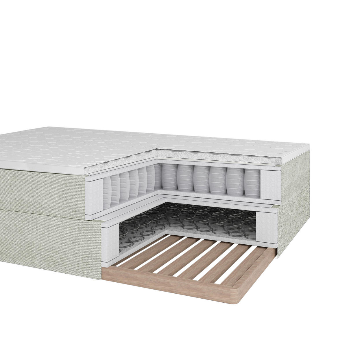 BOXSPRINGBETT 180/200 cm  in Dunkelgrau  - Dunkelgrau/Alufarben, MODERN, Textil (180/200cm) - Livetastic