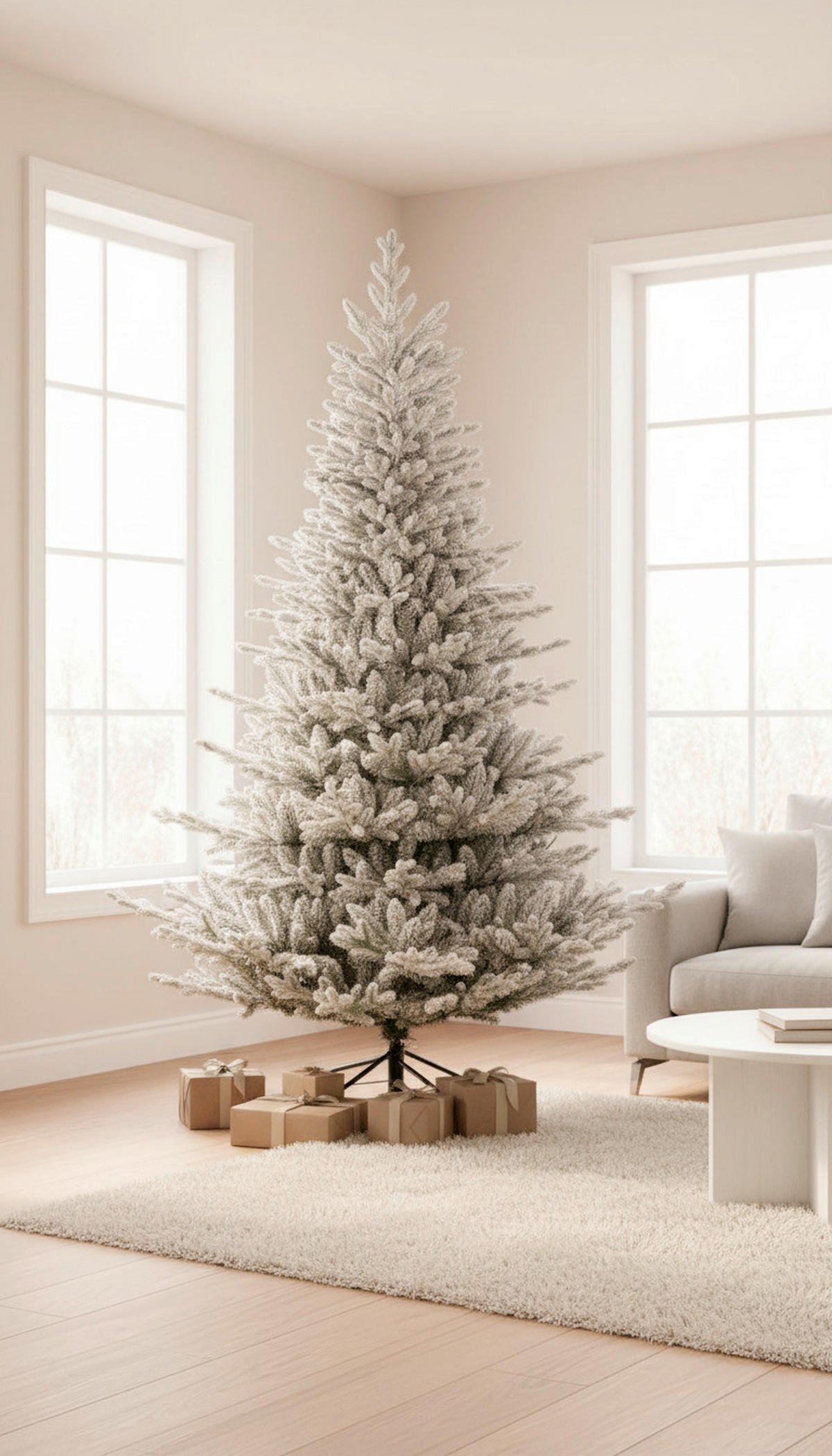 WEIHNACHTSBAUM 180 cm  - Grauweiß/Weiß, Basics, Kunststoff/Metall (112/180cm)