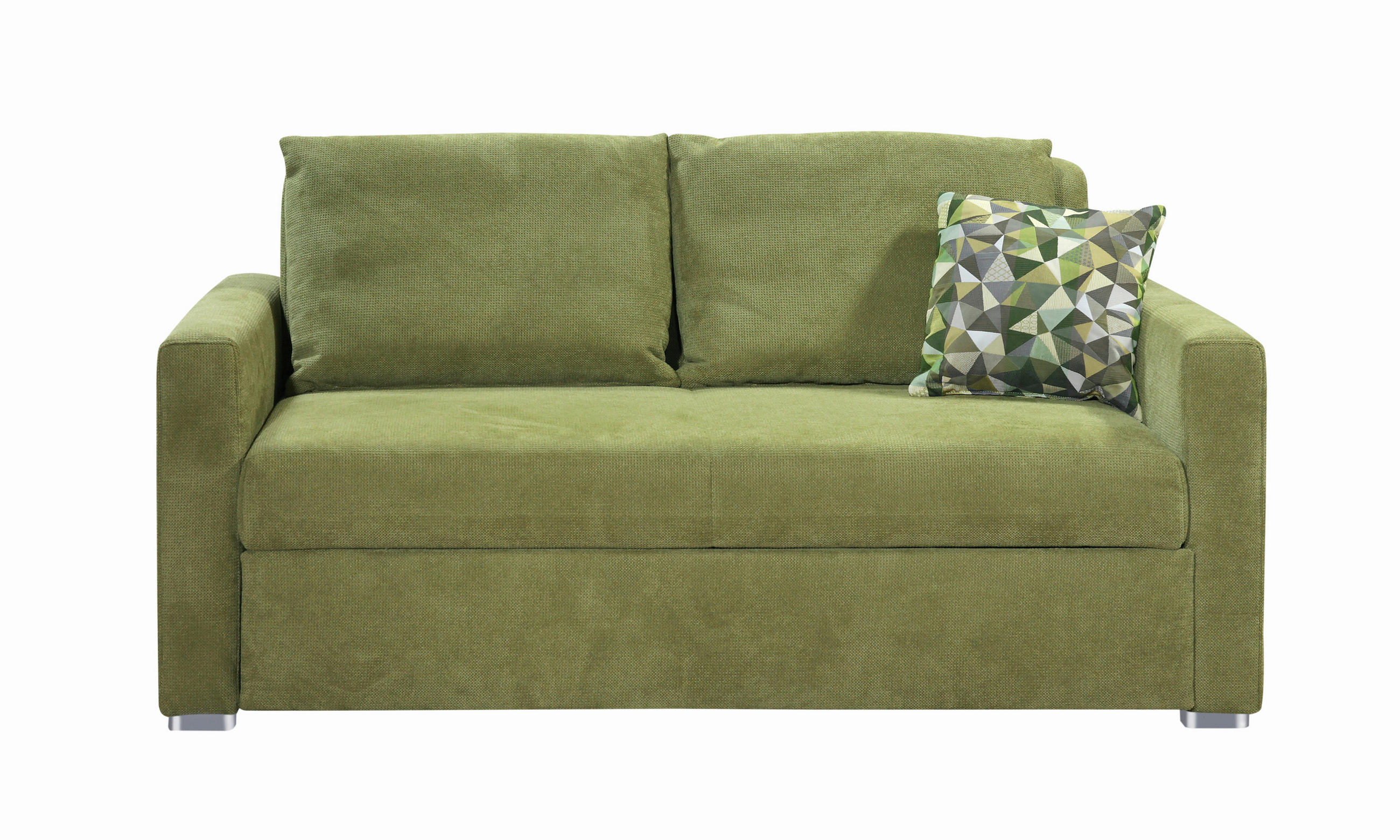 ZOFA S POSTELJNO FUNKCIJO,  zelena tekstil  - barve kroma/zelena, Design, kovina/tekstil (167/92/97cm) - Hom`in