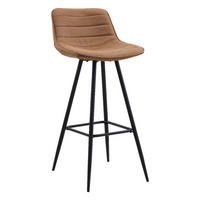 BARHOCKER-SET Mikrofaser Cognac gastro- und objekttauglich  - Cognac/Schwarz, LIFESTYLE, Textil/Metall (49/101/43cm) - MID.YOU