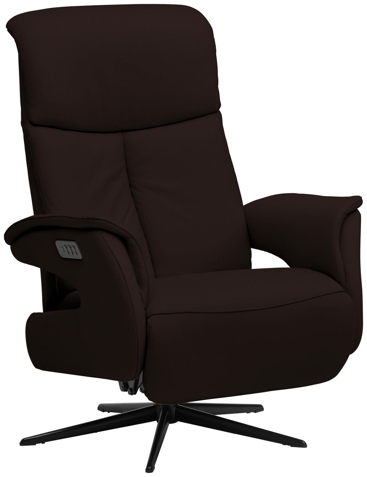 RELAXSESSEL in Leder Dunkelbraun  - Dunkelbraun/Schwarz, Design, Leder/Metall (78/106/88cm) - Welnova