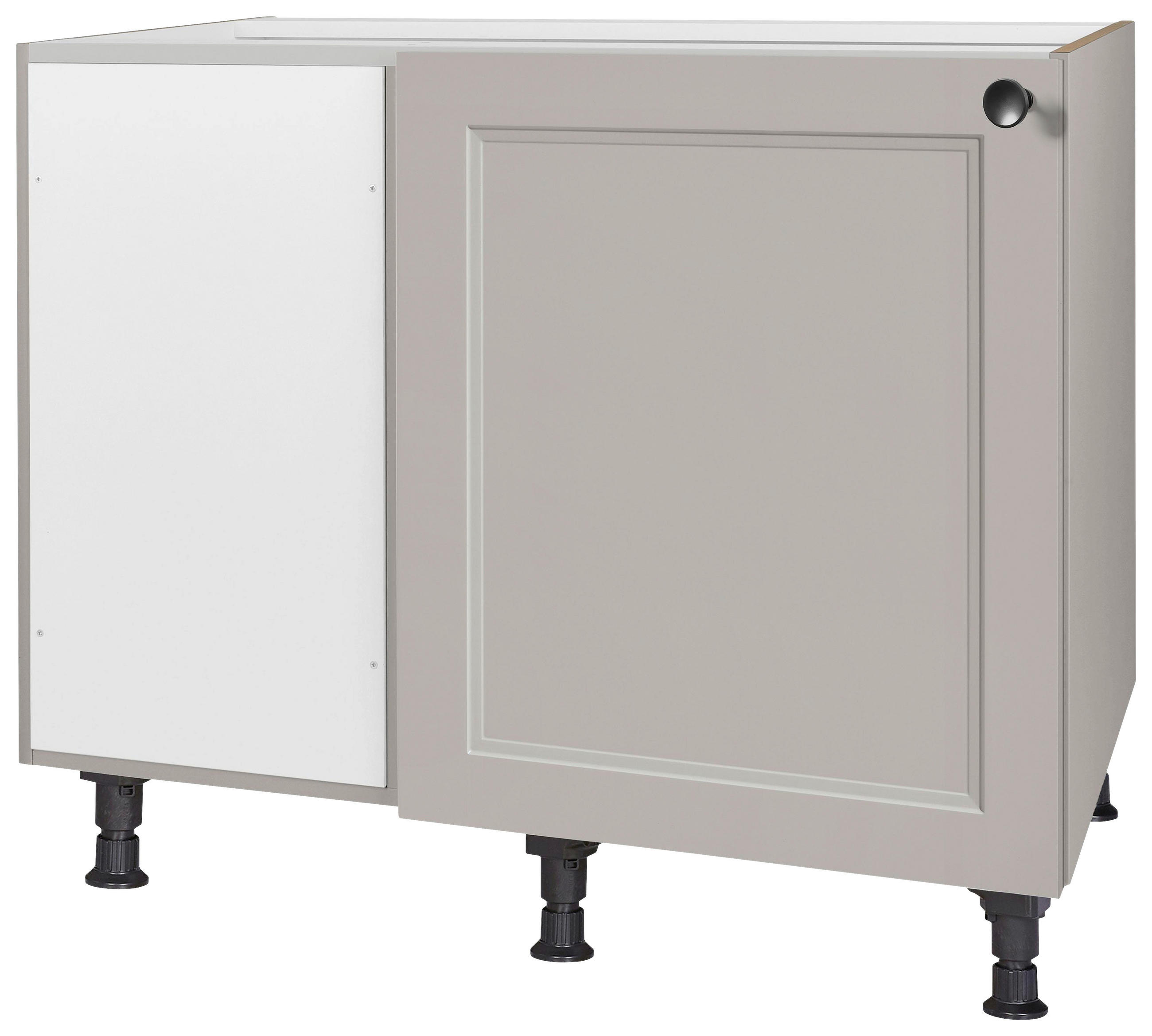 ECKUNTERSCHRANK 125/87/65 cm  - Schwarz/Grau, MODERN, Holzwerkstoff/Metall (125/87/65cm) - Nobilia