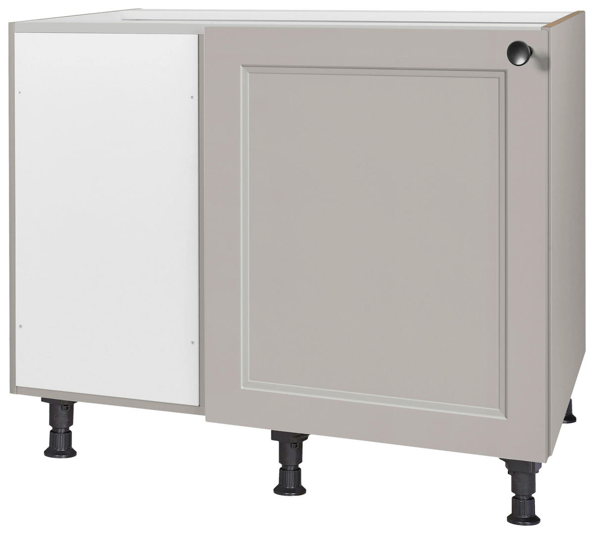 ECKUNTERSCHRANK 125/87/65 cm  - Schwarz/Grau, MODERN, Holzwerkstoff/Metall (125/87/65cm) - Nobilia