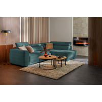ECKSOFA in Chenille Blau  284/205 cm  - Blau/Schwarz, Design, Kunststoff/Textil (284/205cm) - Xora