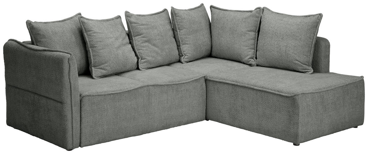 ECKSOFA in Chenille Grau  - Schwarz/Grau, Konventionell, Kunststoff/Textil (233/193cm) - Carryhome