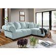 ECKSOFA  in Plüsch Mintgrün  288/190 cm  - Dunkelbraun/Mintgrün, KONVENTIONELL, Holz/Textil (288/190cm) - Carryhome