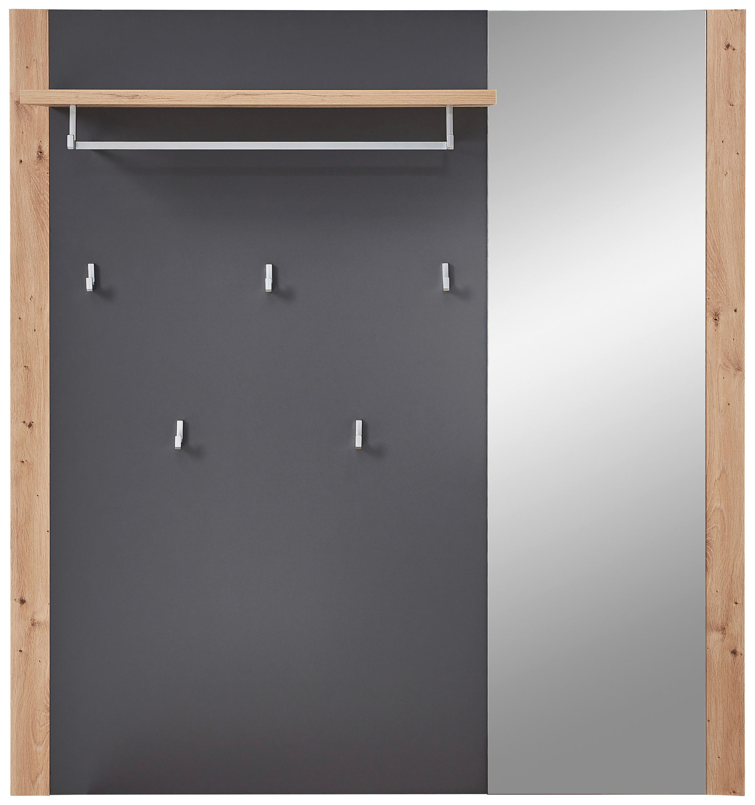 Xora ŠATNÍ PANEL, barvy grafitu, dub artisan, 122/131/30 cm