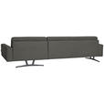 ECKSOFA in Echtleder Grau  - Anthrazit/Grau, KONVENTIONELL, Leder/Metall (324/182cm) - Ambiente