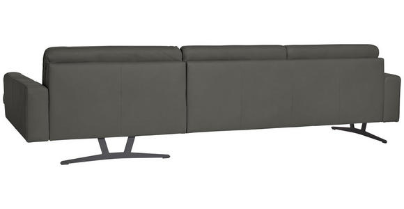 ECKSOFA in Echtleder Grau  - Anthrazit/Grau, KONVENTIONELL, Leder/Metall (324/182cm) - Ambiente