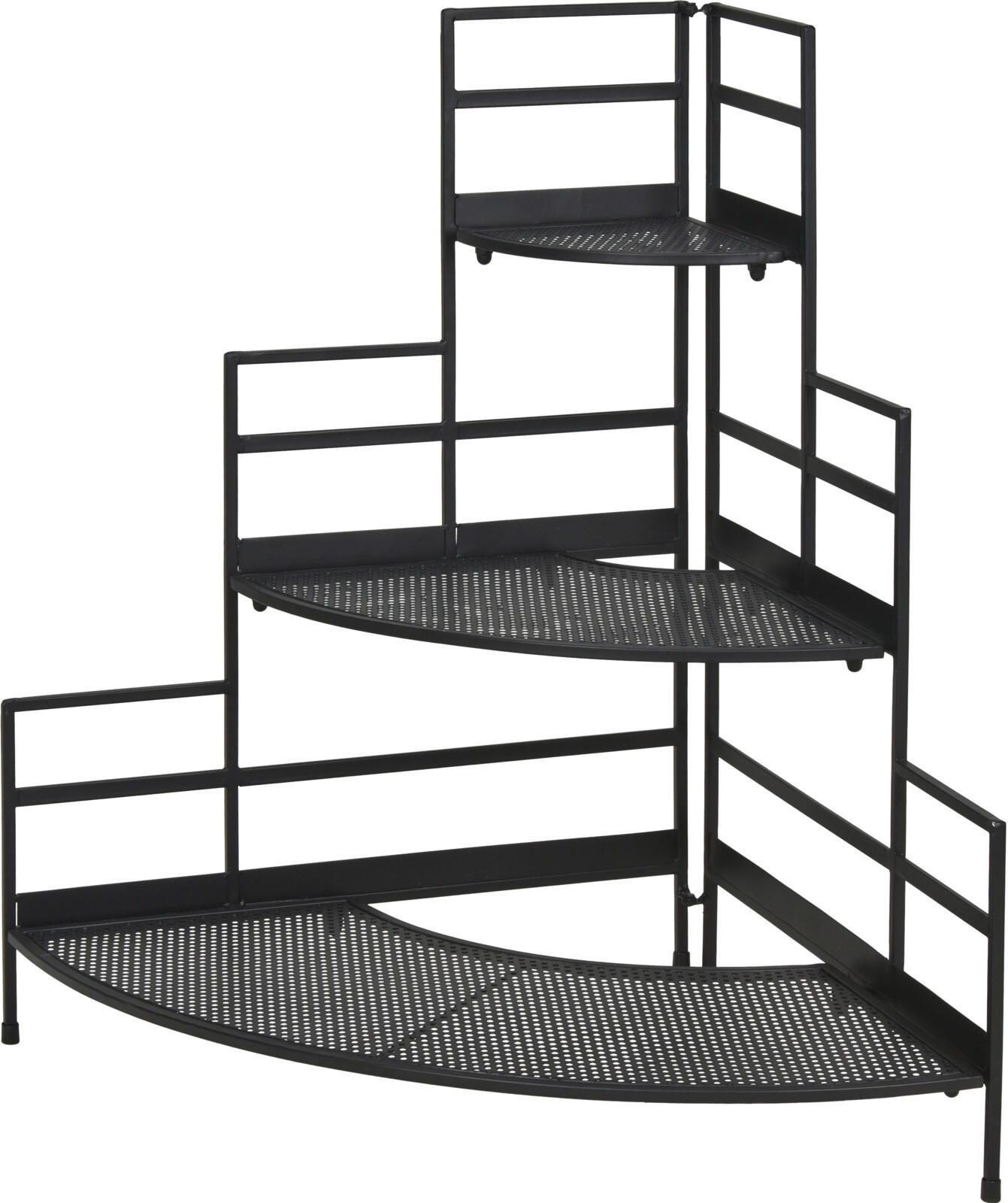 BLUMENTREPPE  - Schwarz, KONVENTIONELL, Metall (84/60/84cm)