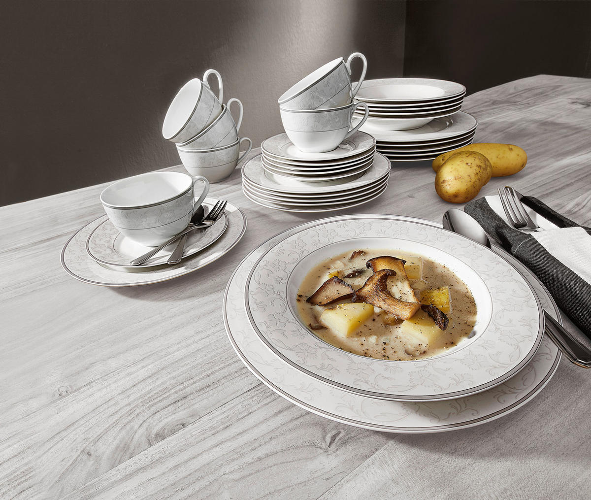 Serviciu De Masă Complet 30 piese  - alb/bej, Design, ceramică - Ritzenhoff Breker