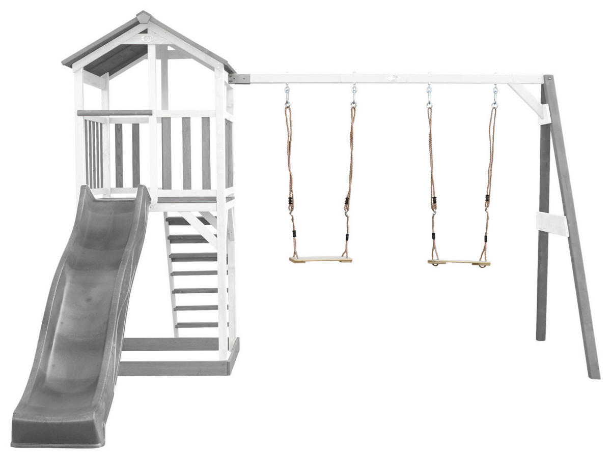 SPIELTURM 356,6/241,9/349 cm  - Weiß/Grau, KONVENTIONELL, Holz/Kunststoff (356,6/241,9/349cm) - Ambia Garden