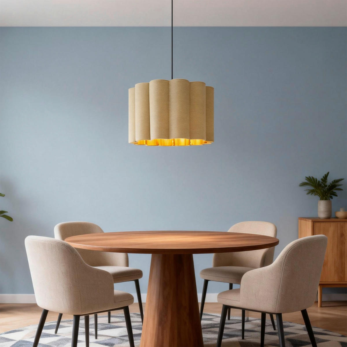 HÄNGELEUCHTE 40/120 cm  - Beige/Schwarz, Trend, Kunststoff/Textil (40/120cm) - Novel