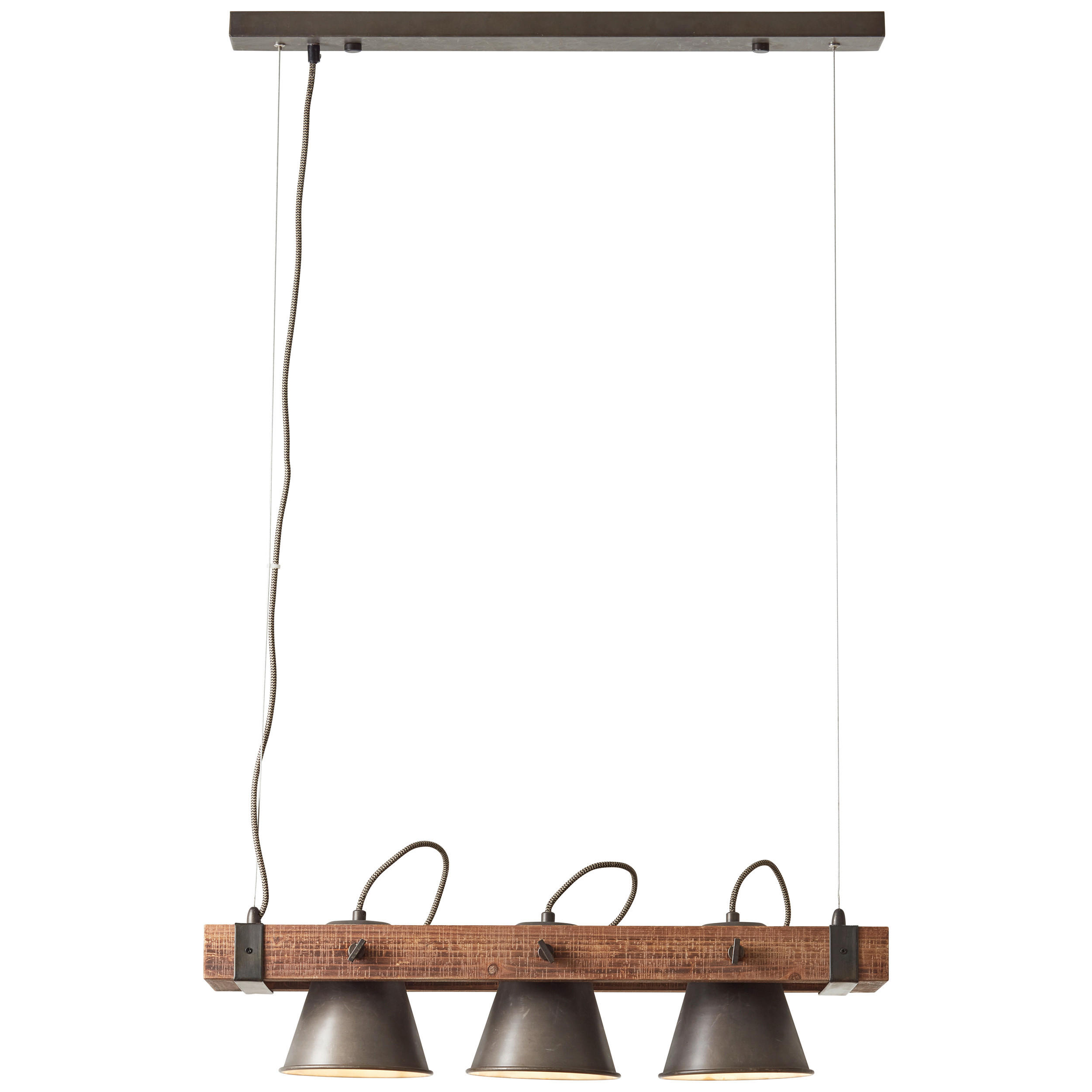 Hängeleuchte  70/115 cm   - Schwarz, Design, Holz/Metall (70/115cm) - Brilliant
