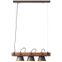 Hängeleuchte  70/115 cm   - Schwarz, Design, Holz/Metall (70/115cm) - Brilliant