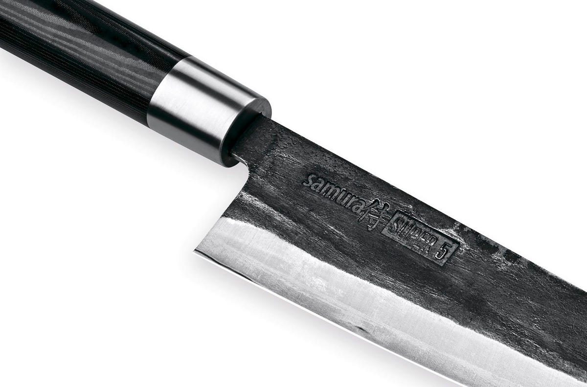 SANTOKU NOŽ  SUPER 5        32,5 cm    čelik - srebrne boje/crna, Basics, drvni materijal/metal (32,5cm) - Samura