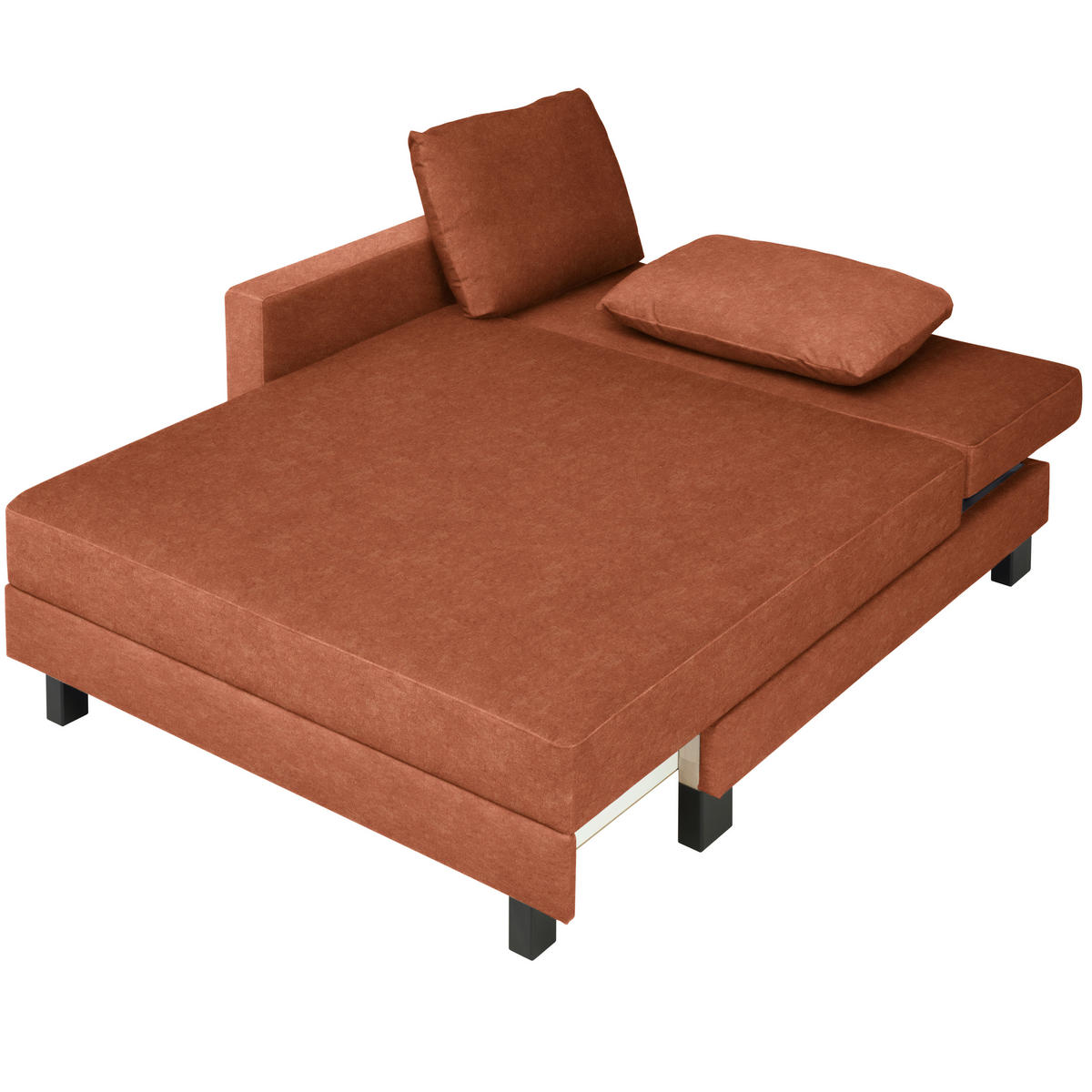 LIEGE  in Velours Rostfarben  - Eiche dunkel/Rostfarben, MODERN, Holz/Textil (137/72/155cm) - Joka