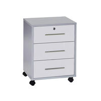 ROLLCONTAINER Grau, Weiß Hochglanz  - Edelstahlfarben/Weiß Hochglanz, MODERN, Holzwerkstoff/Kunststoff (44/58/40cm) - MID.YOU