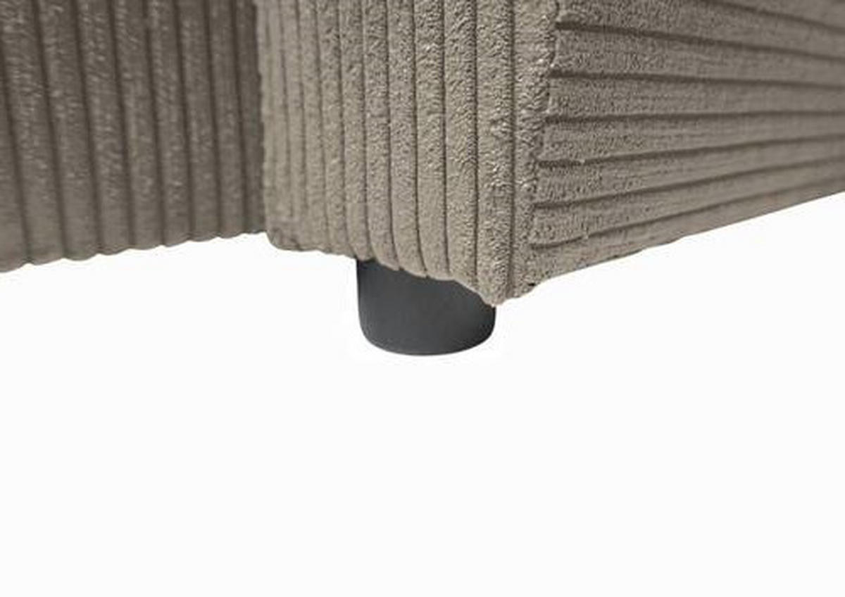 WOHNLANDSCHAFT in Cord Taupe  - Taupe/Schwarz, Design, Kunststoff/Textil (212/297/155cm) - MID.YOU