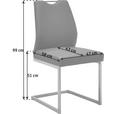 SCHWINGSTUHL  in Edelstahl Mikrofaser  - Edelstahlfarben/Grau, Design, Textil/Metall (47/99/58cm) - Dieter Knoll
