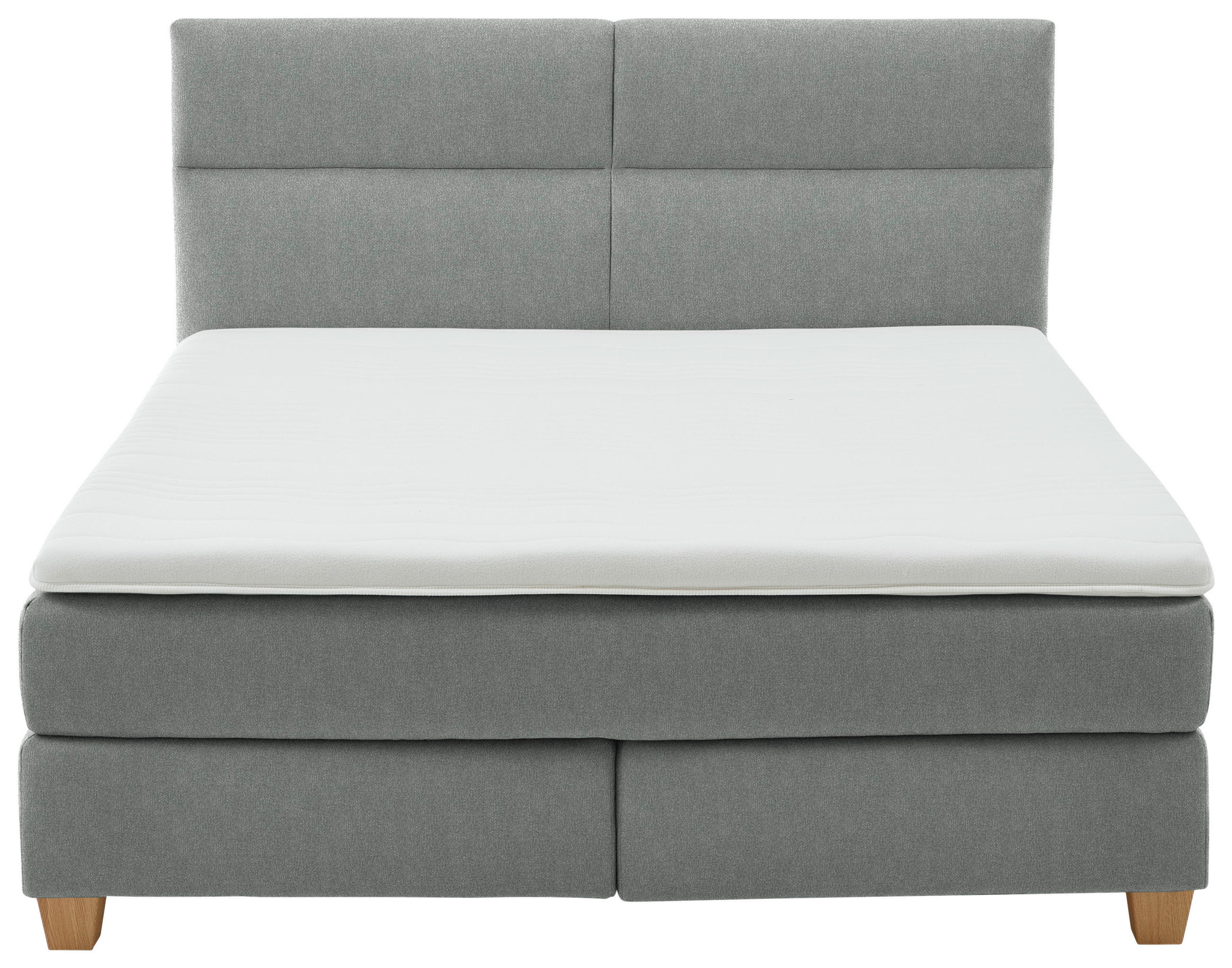 BOXSPRINGBETT 180/200 cm  in Grau  - Naturfarben/Grau, MODERN, Holz/Textil (180/200cm) - Beldomo - Sleep