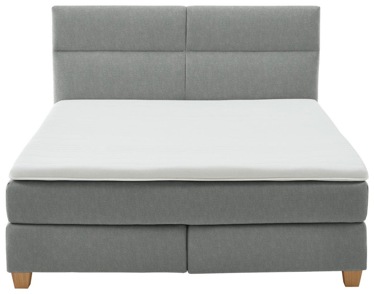 BOXSPRINGBETT 180/200 cm  in Grau  - Naturfarben/Grau, MODERN, Holz/Textil (180/200cm) - Beldomo - Sleep