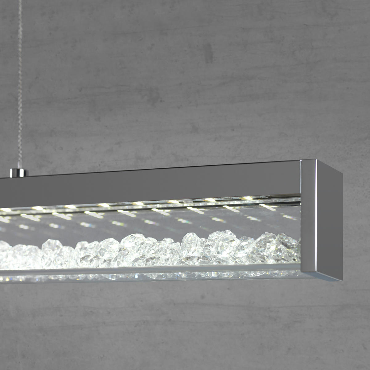 HÄNGLAMPA 70/8/130 cm  - klar/kromfärg, Lifestyle, metall/glas (70/8/130cm)