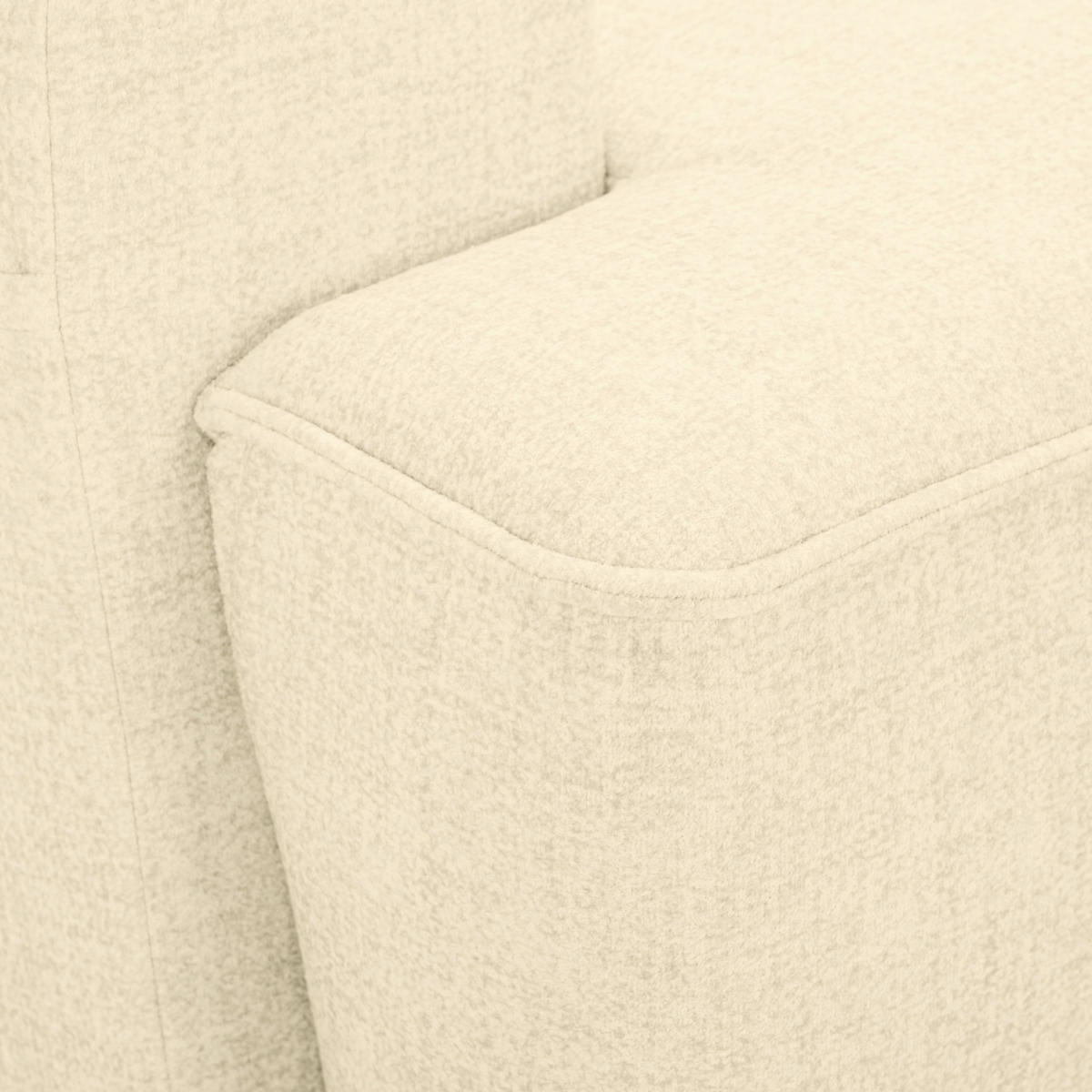 ECKSOFA Creme Mikrofaser  - Creme/Schwarz, KONVENTIONELL, Kunststoff/Textil (295/169cm) - Carryhome