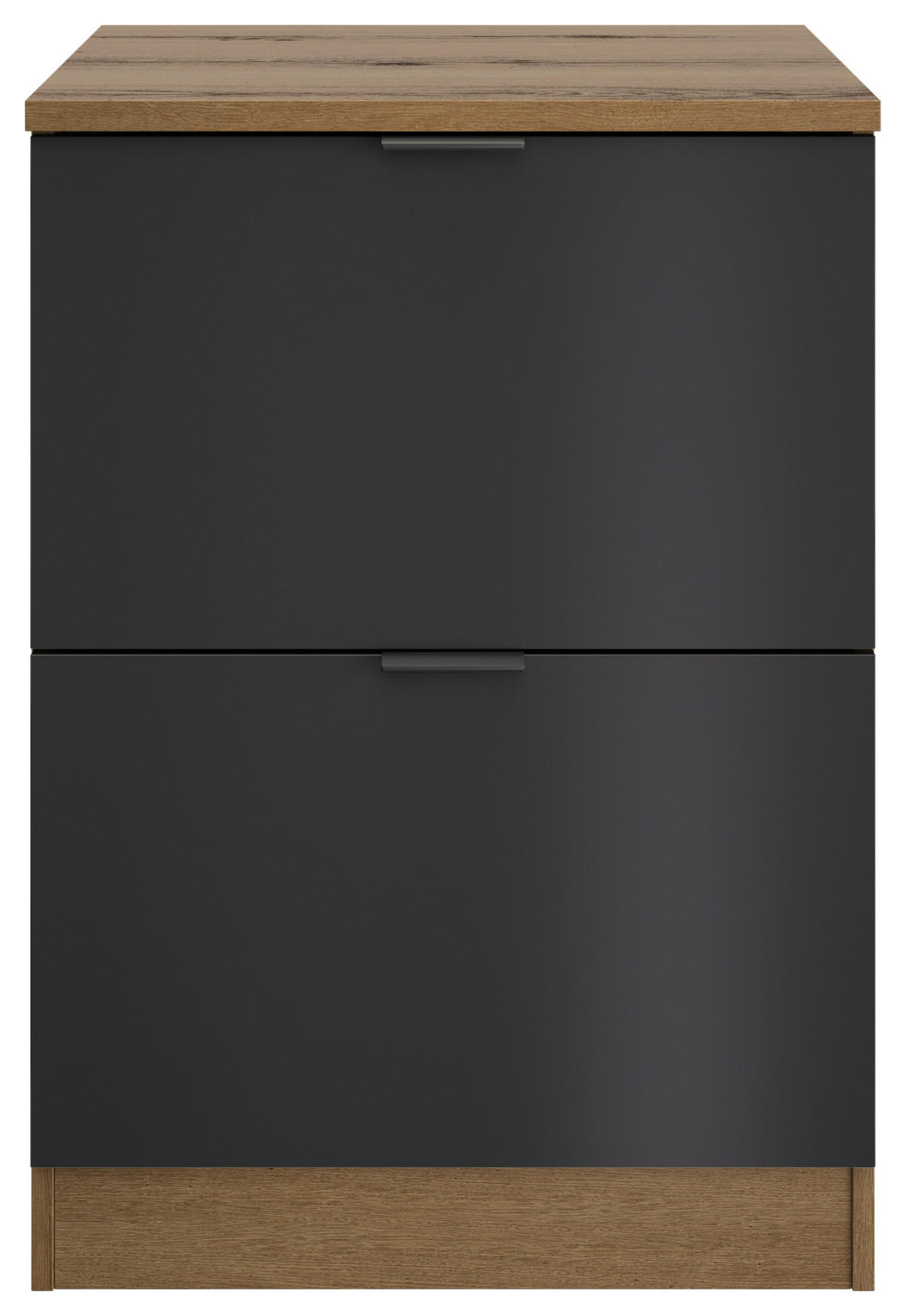 SCHUBKASTENUNTERSCHRANK 60/86/60 cm  in Schwarz, Eichefarben  - Eichefarben/Schwarz, Basics, Holzwerkstoff/Metall (60/86/60cm) - MID.YOU