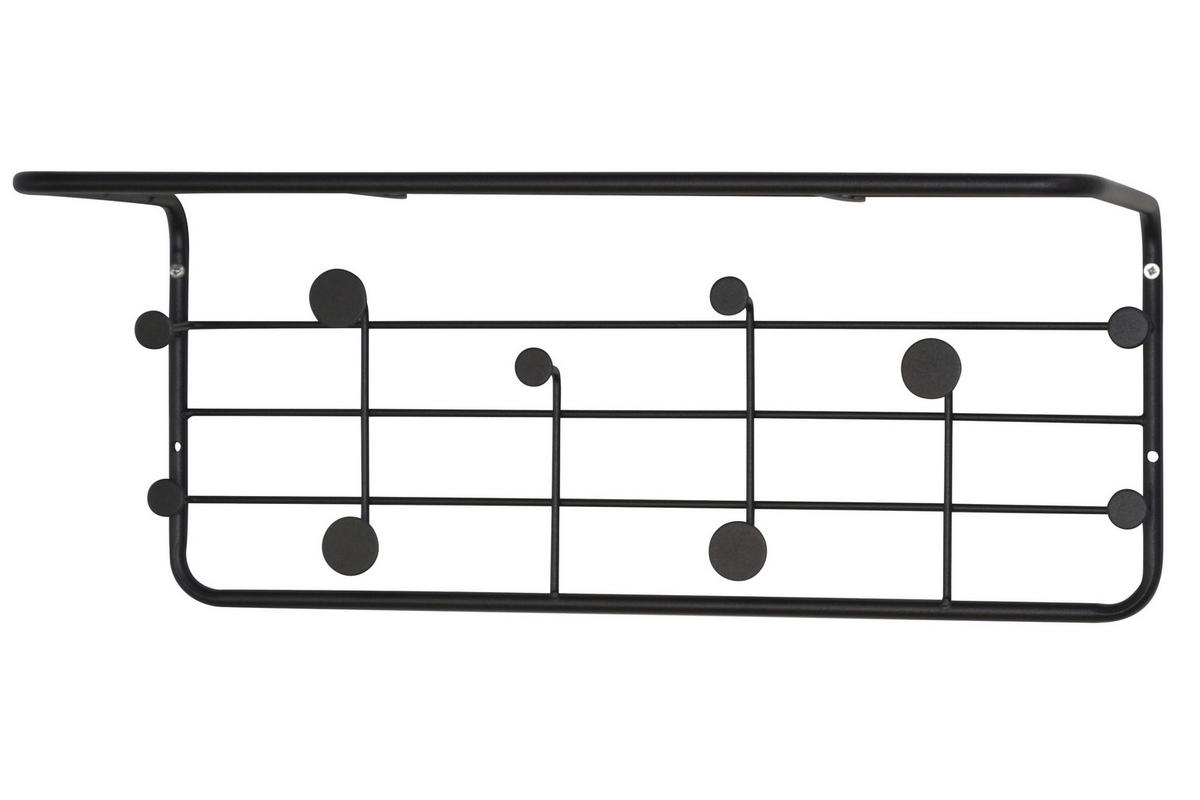 WANDGARDEROBE  in Schwarz  - Schwarz, Design, Metall (51/21/24cm) - MID.YOU