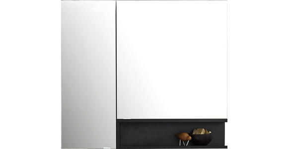 SPIEGELSCHRANK 90/80/15 cm - Grau, Design, Glas/Holzwerkstoff (90/80/15cm) - Novel
