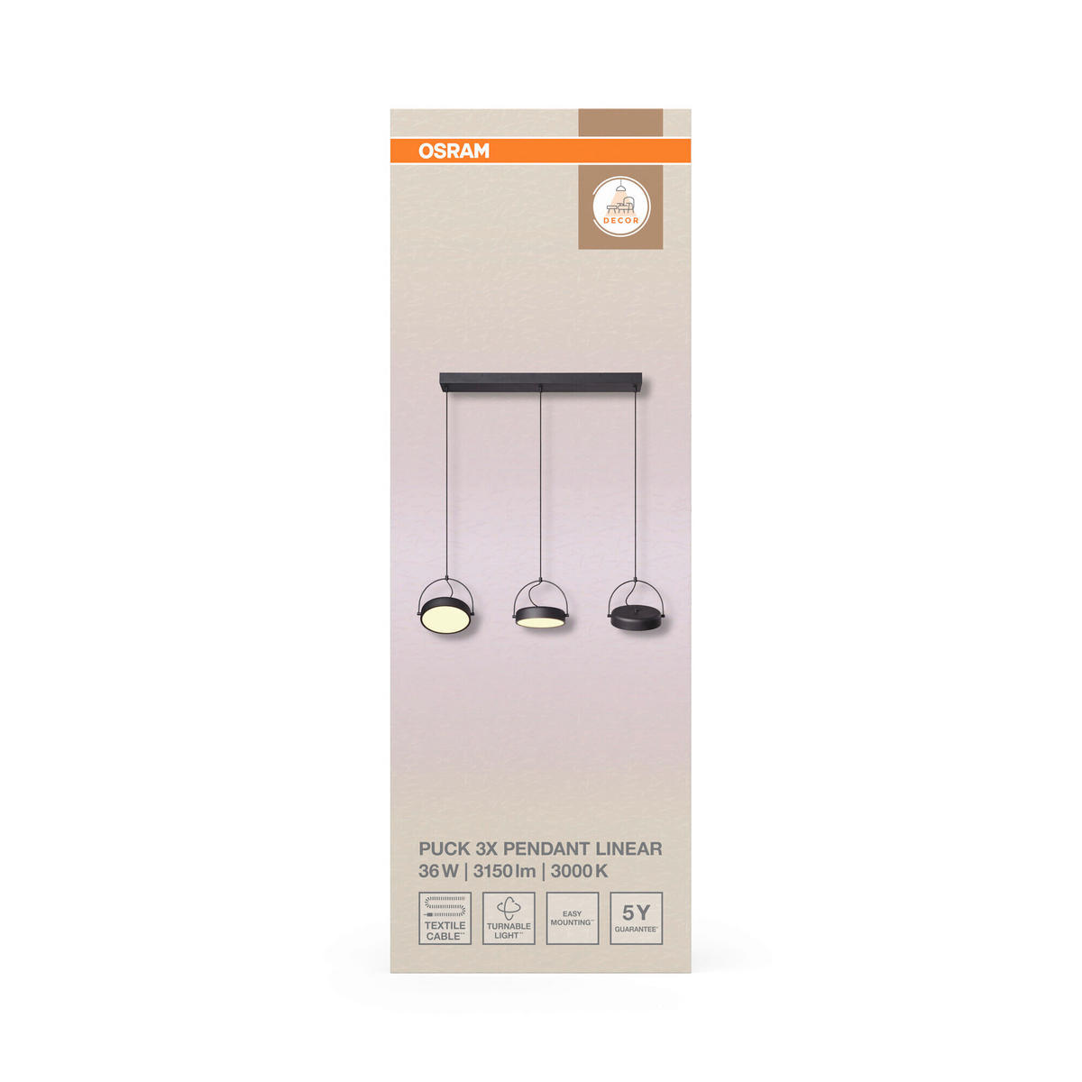 LED-HÄNGELEUCHTE 108/20/150 cm  - Schwarz, Design, Kunststoff/Metall (108/20/150cm) - Osram