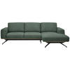 ECKSOFA in Struktur Grün  - Schwarz/Grün, Design, Textil/Metall (262/157cm) - Novel